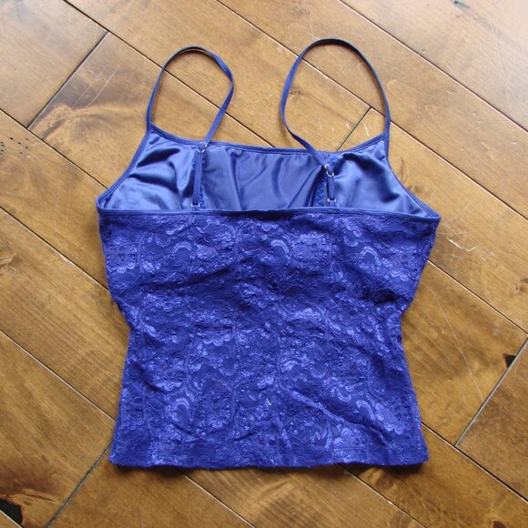 Vintage Y2K Camisole Corset Frederick's of Hollywood Purple Lace Satin Medium - Picture 2 of 10